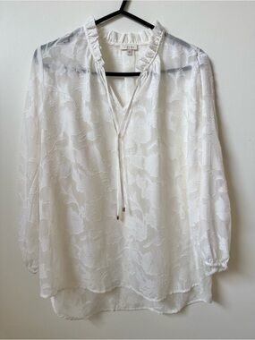 Laura sheer Jaquard floral chiffon top